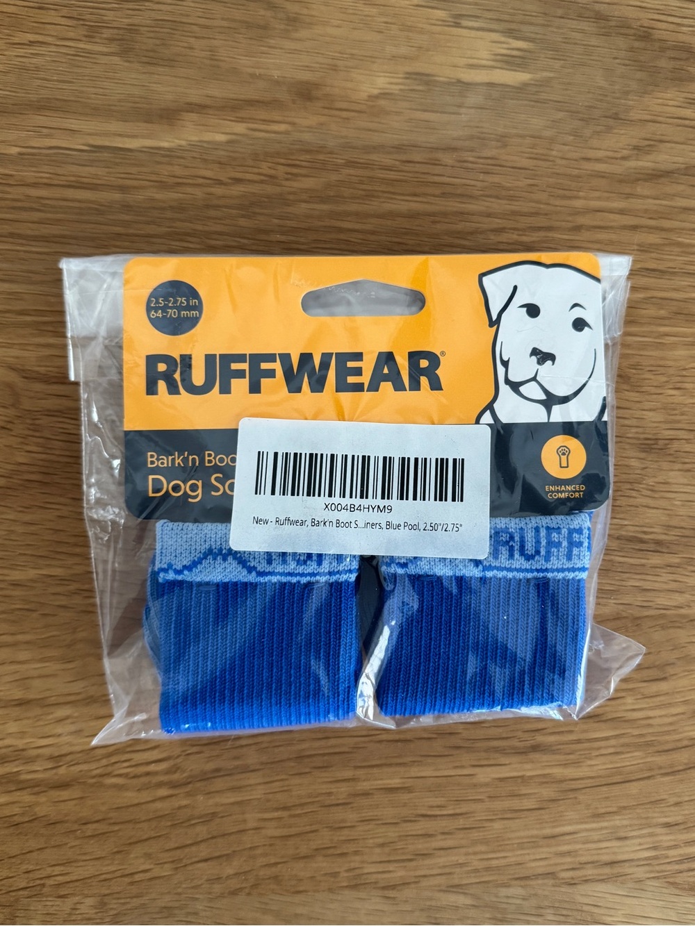 Ruffwear, Bark'n Boot Socks, Blue Pool, 2.50 in/ 2.75 in